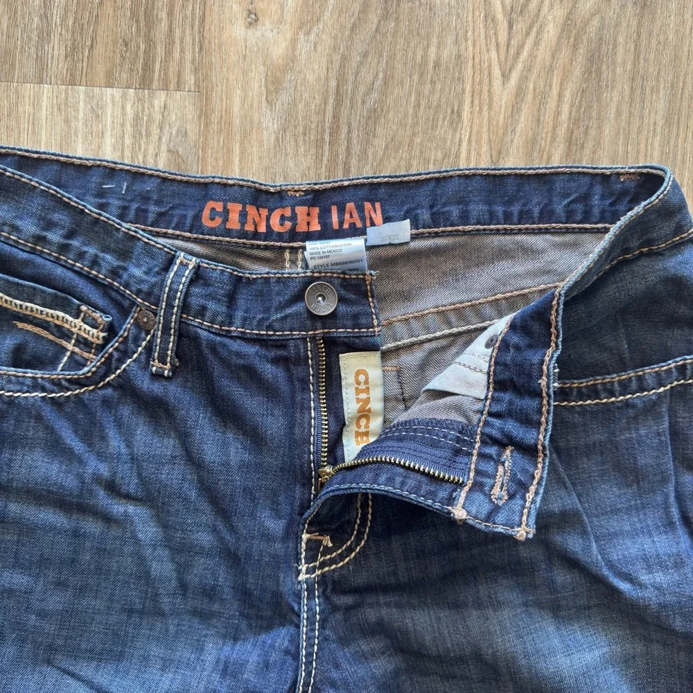Cinch Ian Slim Fit Bootcut Jeans Mens 33x32 Dark Wash Denim MB69936001 - Picture 5 of 10